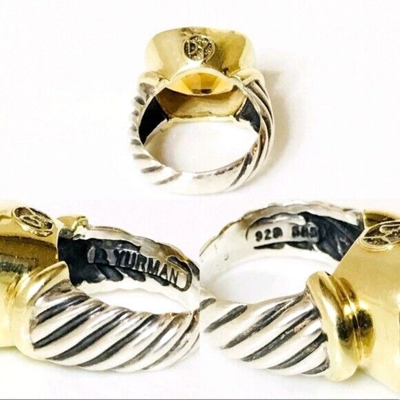 David Yurman Sterling 14k Citrine Noblesse Ring - Picture 5 of 9